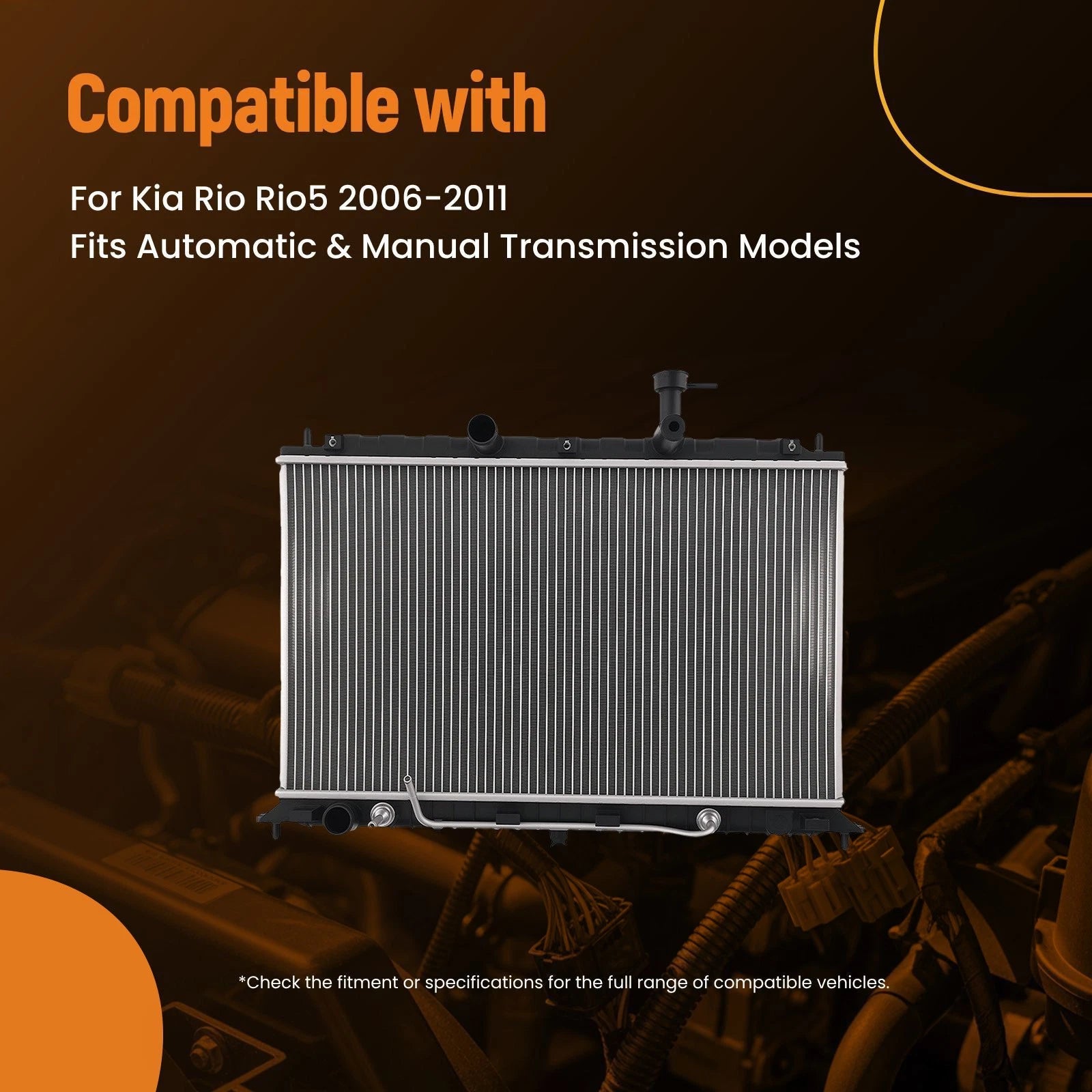 Aluminum Radiator for Kia Rio Rio5 (2006–2011) 253101G060 AT/MT
