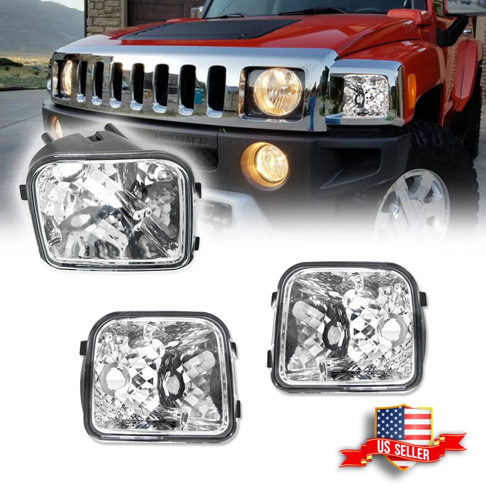 2X Clear Chrome Front Corner Signal Lights for Hummer H3 (2006–2010)