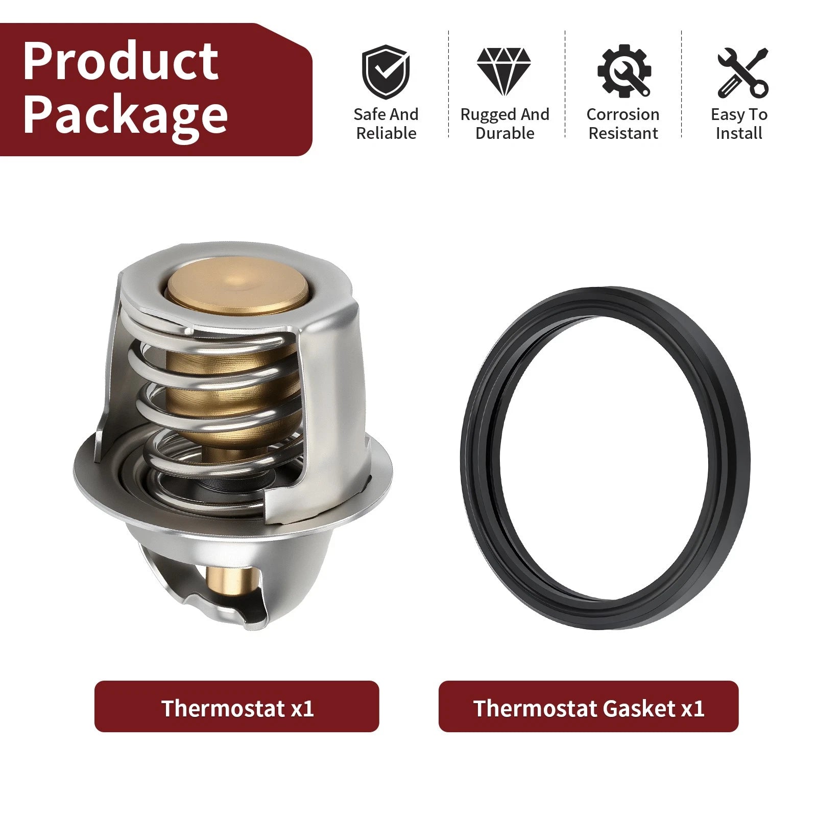 Thermostat with Gasket for Kawasaki Ninja 250R EX250F (1986–2007) 49054-1058