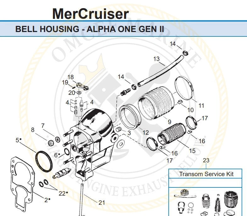 Transom Service Repair Kits for MerCruiser Alpha One Gen II (MR-907)