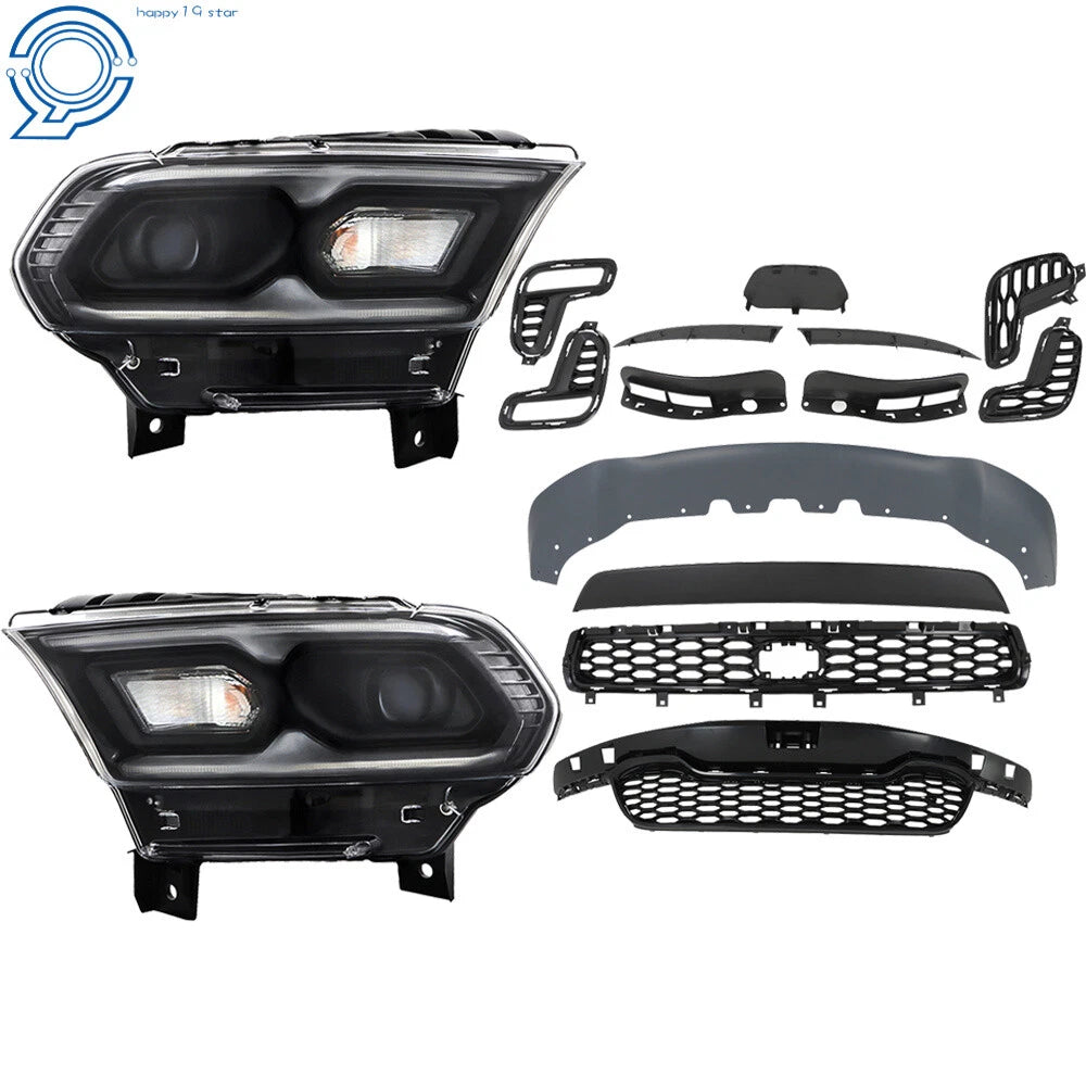 Front Bumper Grill & Headlight Assembly Pair for Dodge Durango (2021-2023)