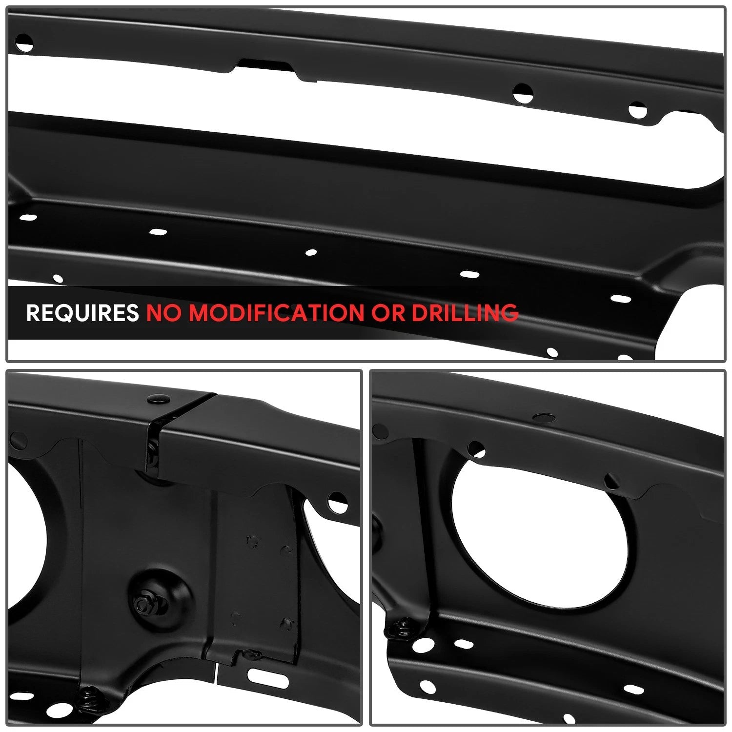 Front Bumper Face Bar for Ford F-150 (2006–2008) - Primered Black, Fog Light Holes