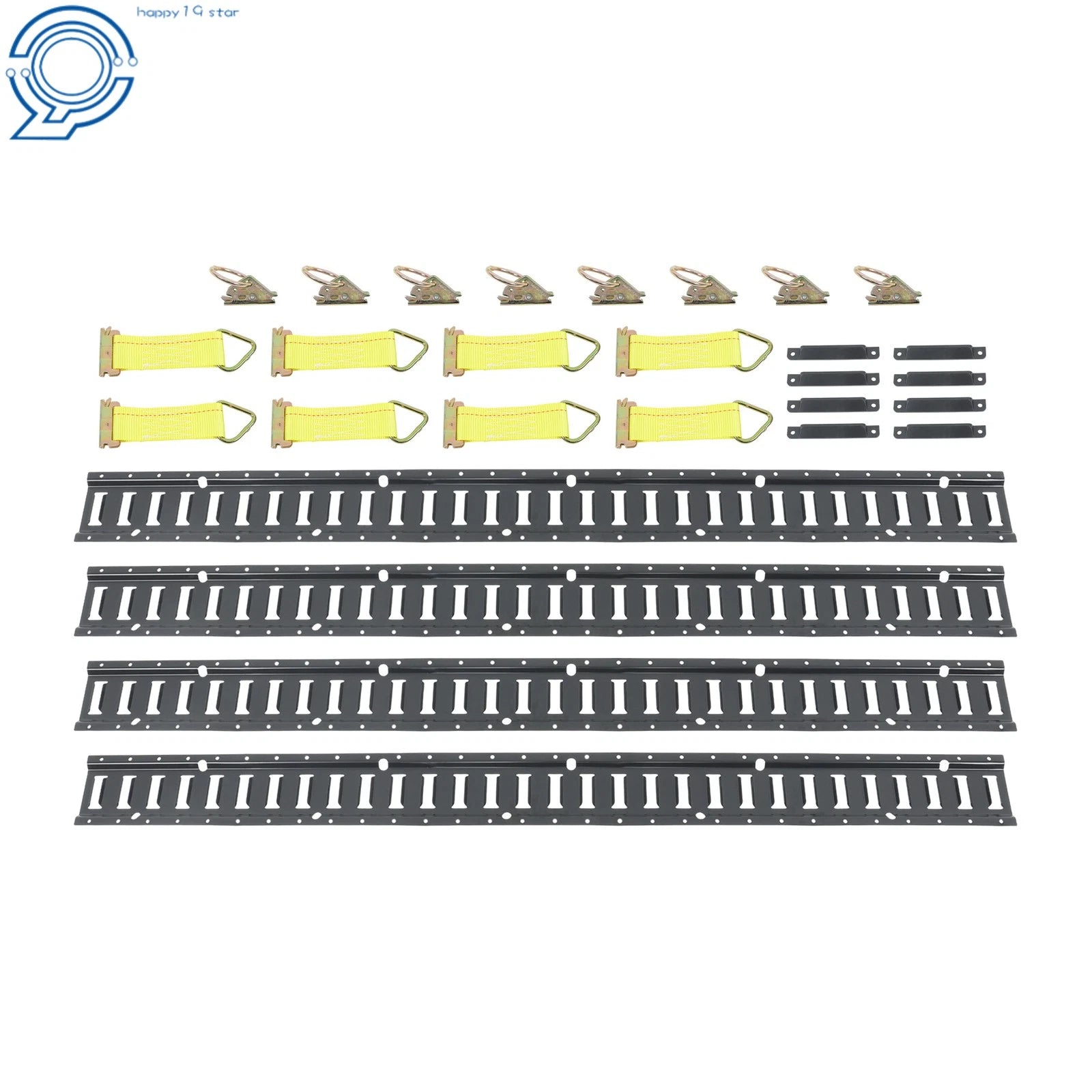 Set of 28 E-Tracks with D-Rings, O-Rings & End Caps for Cargo Trailer