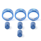 7x Switch Knob Ring Cover Trim for Honda Civic 2022+ CRV 2023-2024 Blue