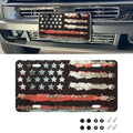 Vintage American Orange Front Flag License Plate Vanity Gift (Universal)