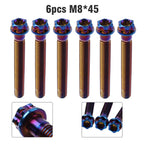 6pcs Titanium M8x45mm Torx Head Flange Screws for Motorcycle