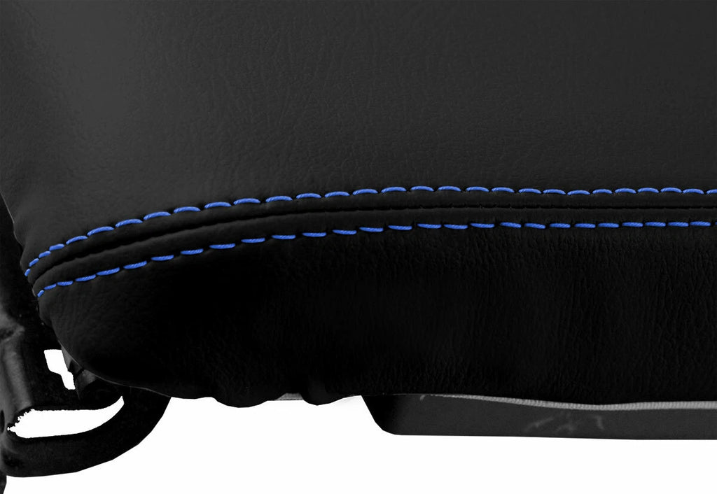 Leather Console Lid Armrest Cover for Dodge Avenger (2008–2014) Blue Stitch