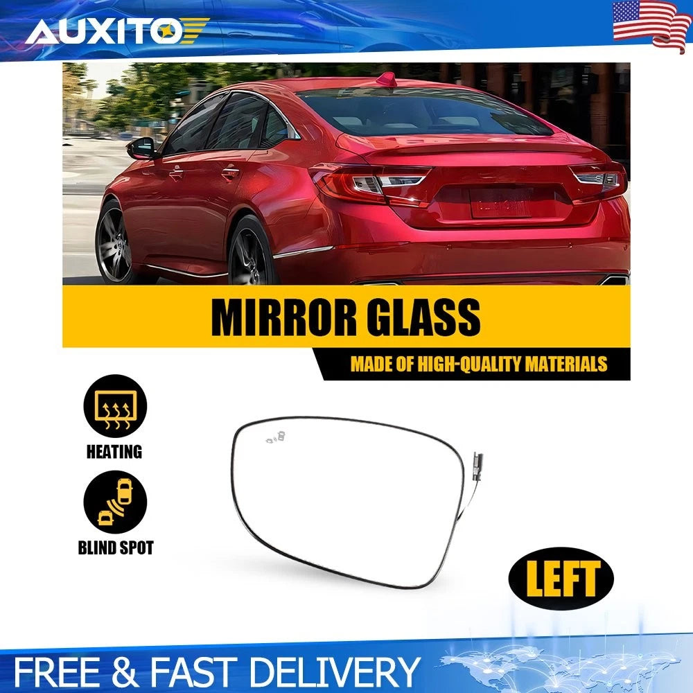 Heated Side Mirror Glass Left Driver for Honda Accord (2018–2025) with Blind Spot
