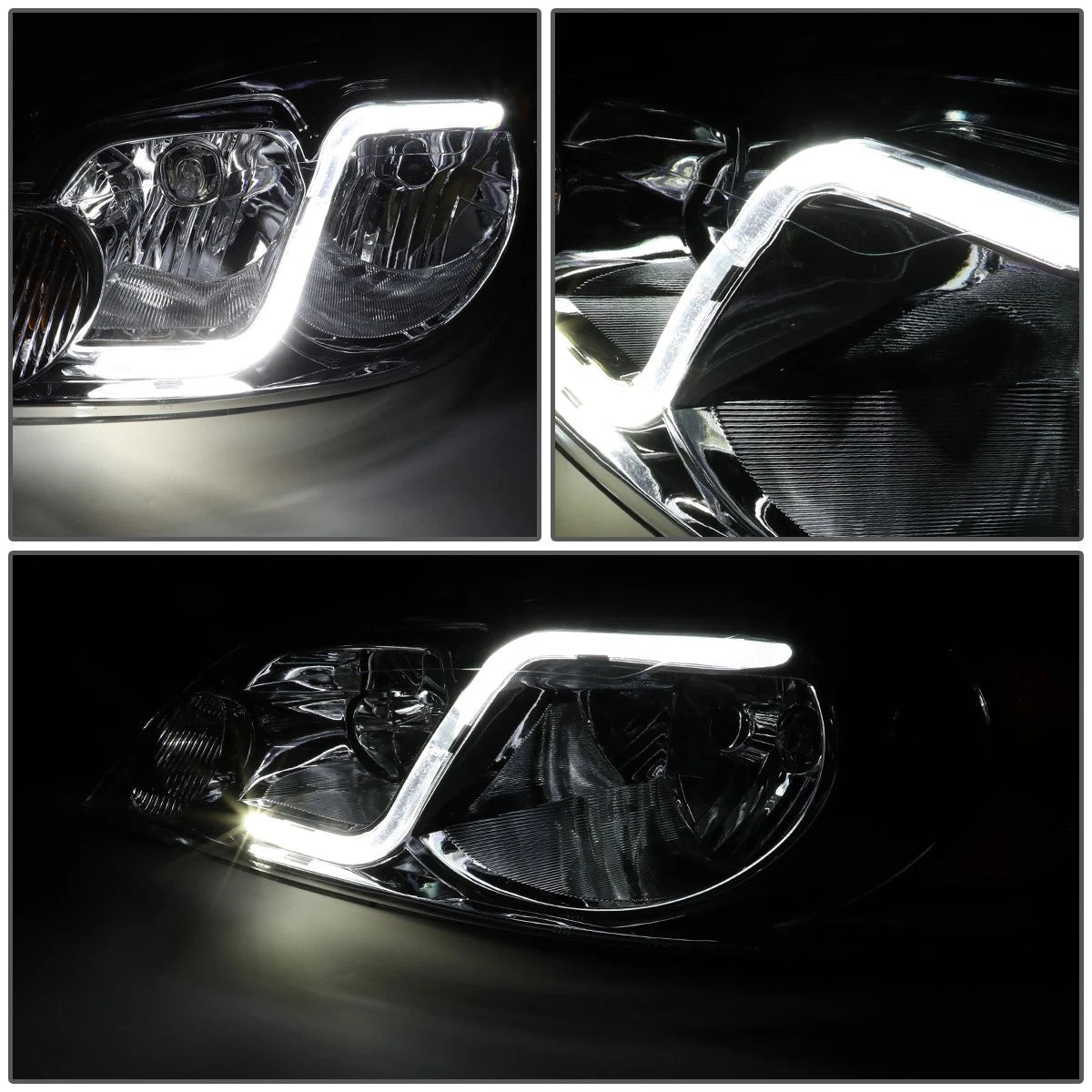 LED DRL Smoked Amber Headlight/Lamp Pair for Chevy Impala (2006–2016)