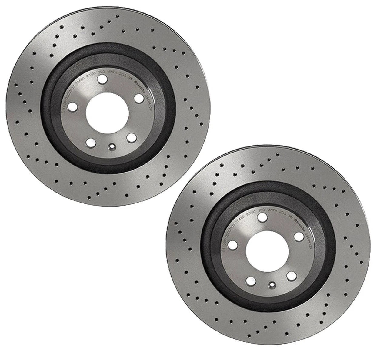 2X Brembo Xtra Rear Drilled Coated Disc Brake Rotors for A6 Quattro