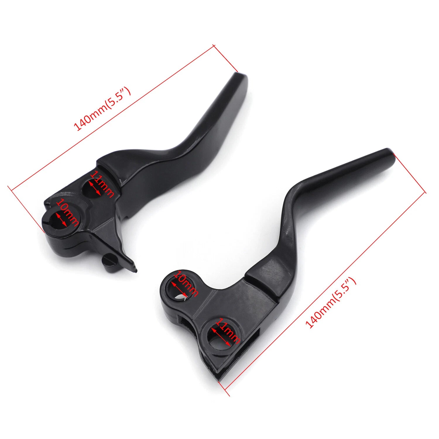 Black Smooth Shorty Wide Brake Levers for Harley XL/Dyna/Softail (1996–2014)