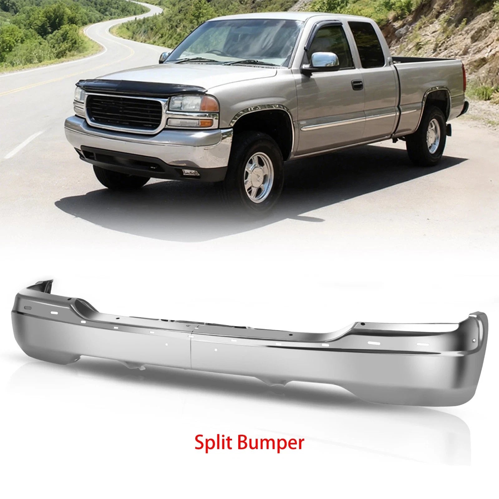 Chrome Steel Front Bumper for GMC Sierra 1500 2500 HD Yukon (1999–2006)