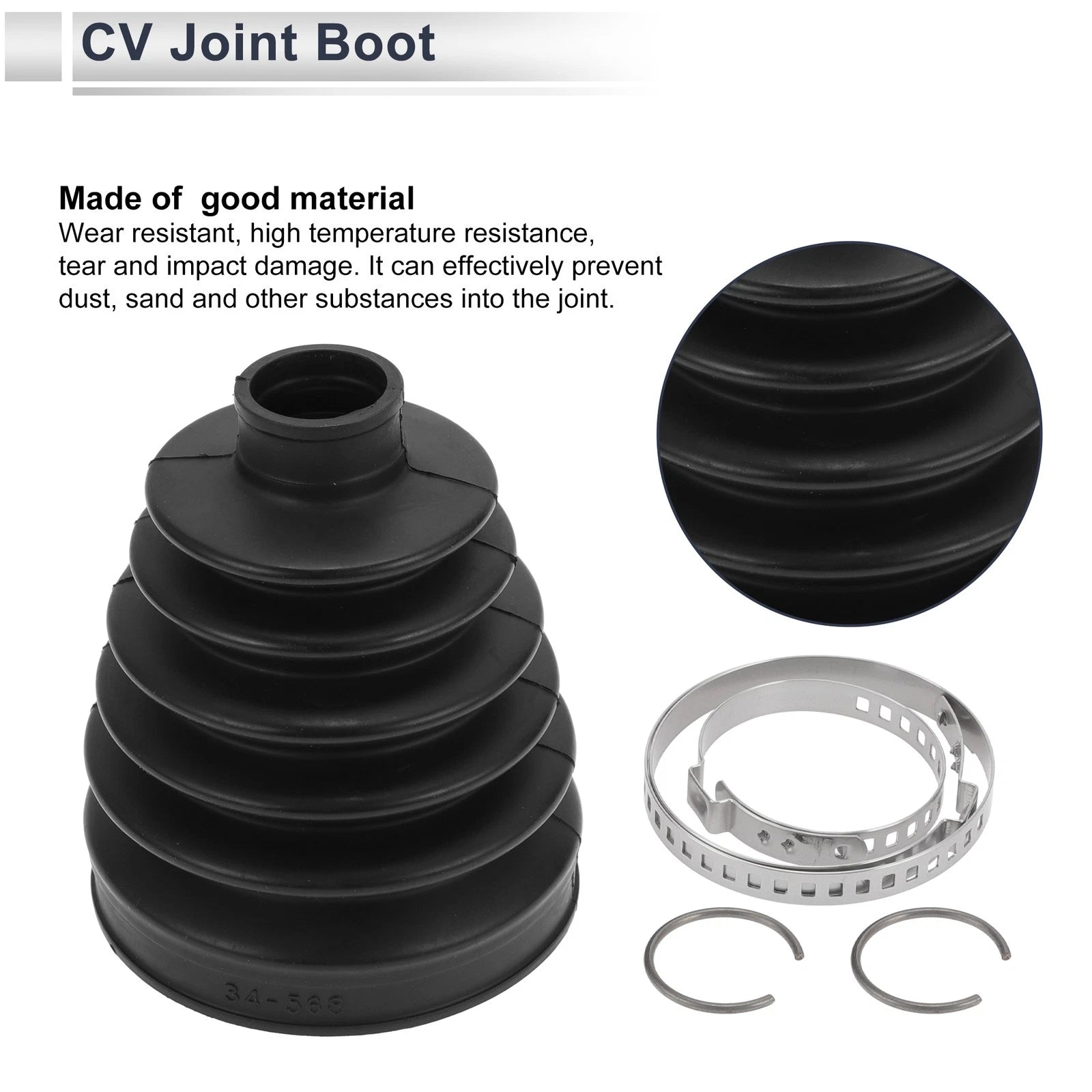 Outer CV Joint Boot Kit with Clamps for BMW 528i (2011–2016) 31607606091