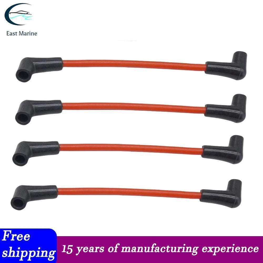 Set of 4 Spark Plug Wires 582365 for Johnson Evinrude OMC (80–140 Hp)