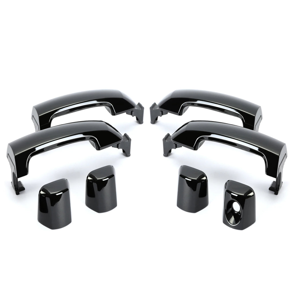 Set of 4 Glossy Black Painted Door Handles for Toyota Tundra Sequoia (2011–2019)