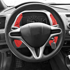 Red Steering Wheel Shift Paddle Shifter Cover for Honda Civic (2009–2011)