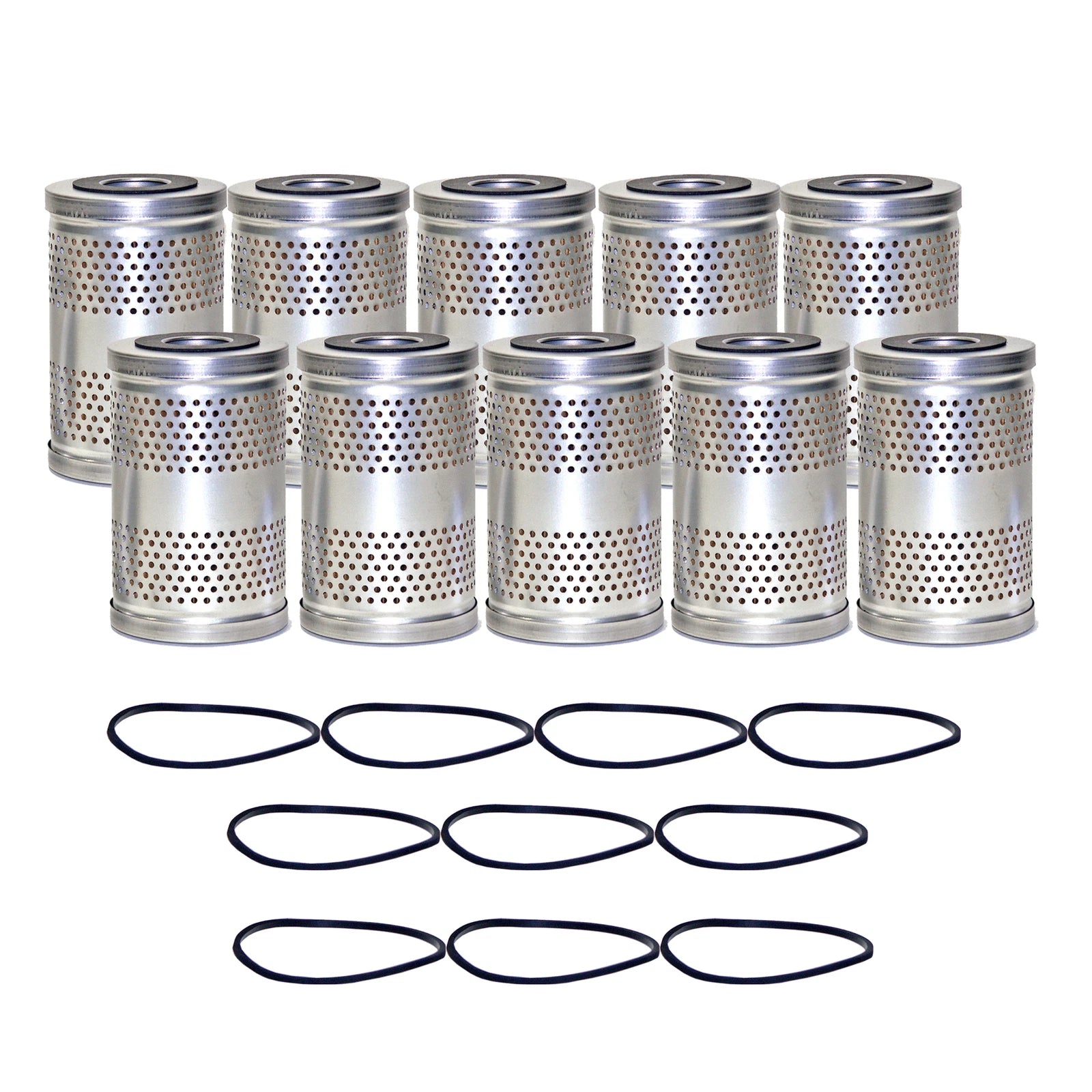 Set of 10 Engine Oil Filters for Chevrolet GMC Studebaker (Iso StdAsp)