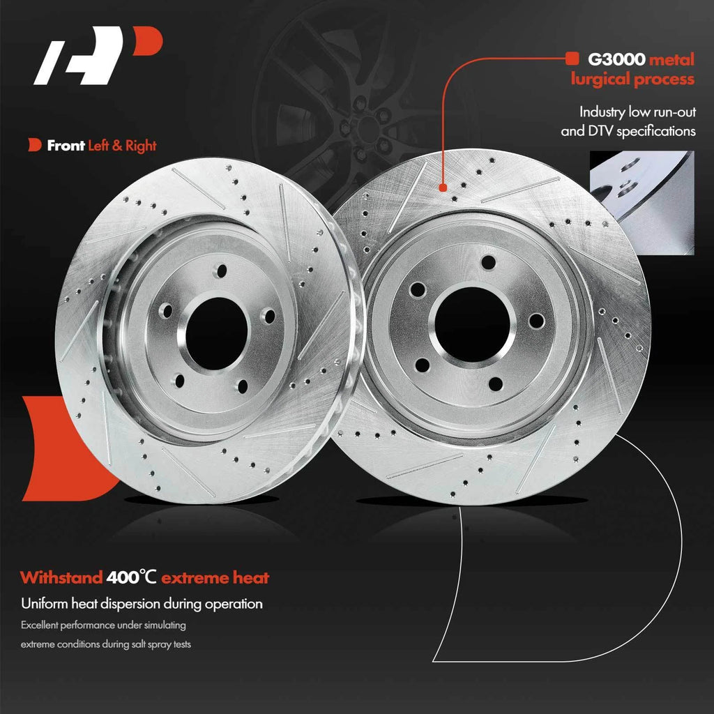 2X Front Drilled Brake Rotors for Chevy Corvette (1997-2004)