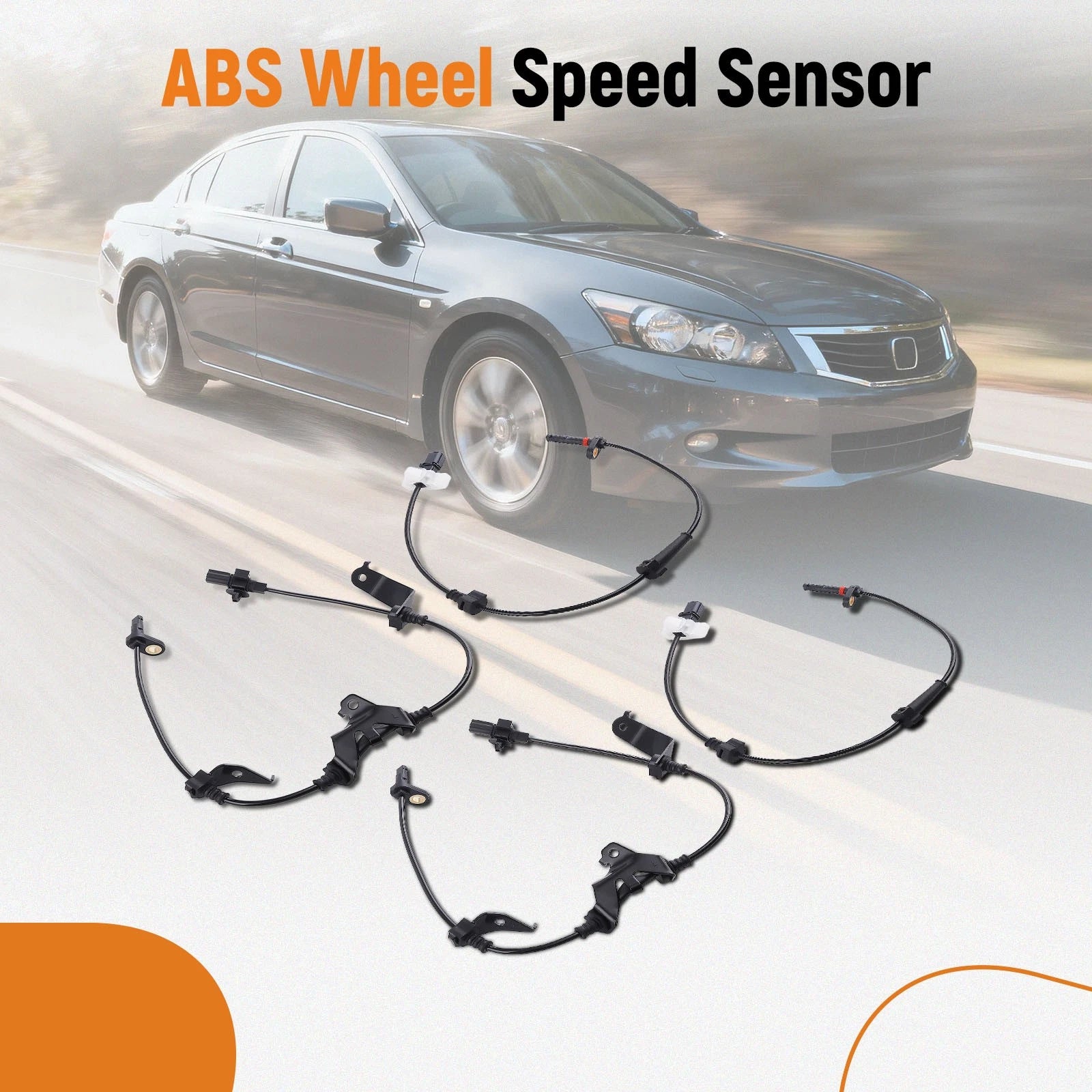 Front Rear Left Right ABS Sensors for Honda Accord & Acura TSX (2008–2014)