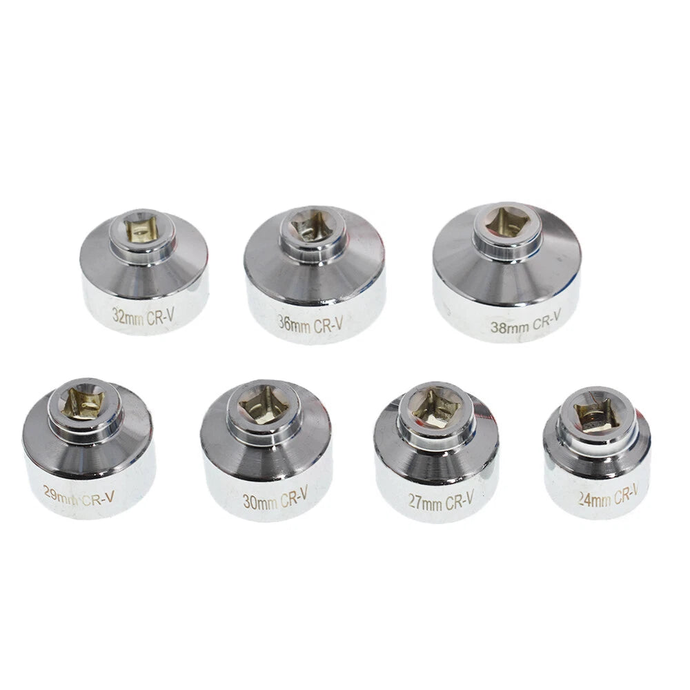 7 PC Oil Filter Cartridge Socket Set for Metric Vehicles (Various Years)