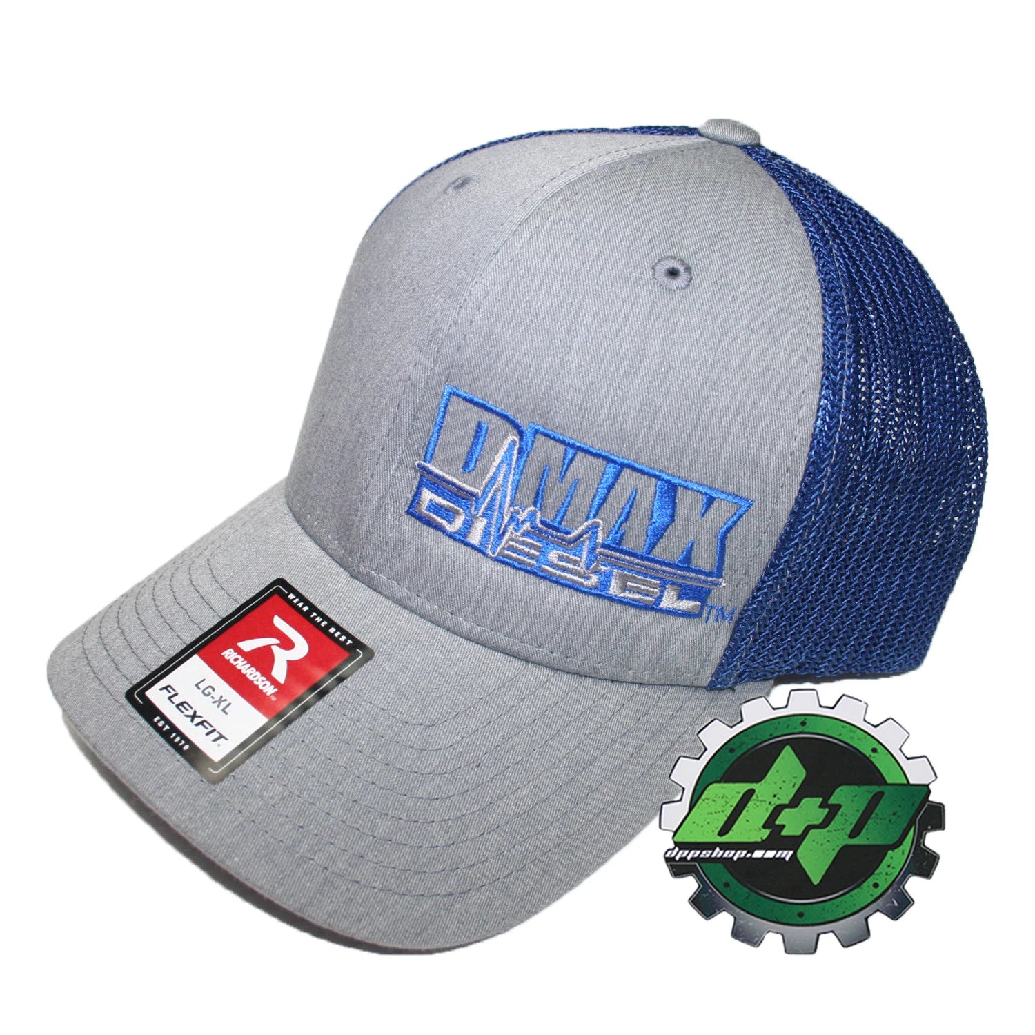 Dmax Duramax Truck Hat Richardson 110 Gray Denim Blue Mesh L/XL