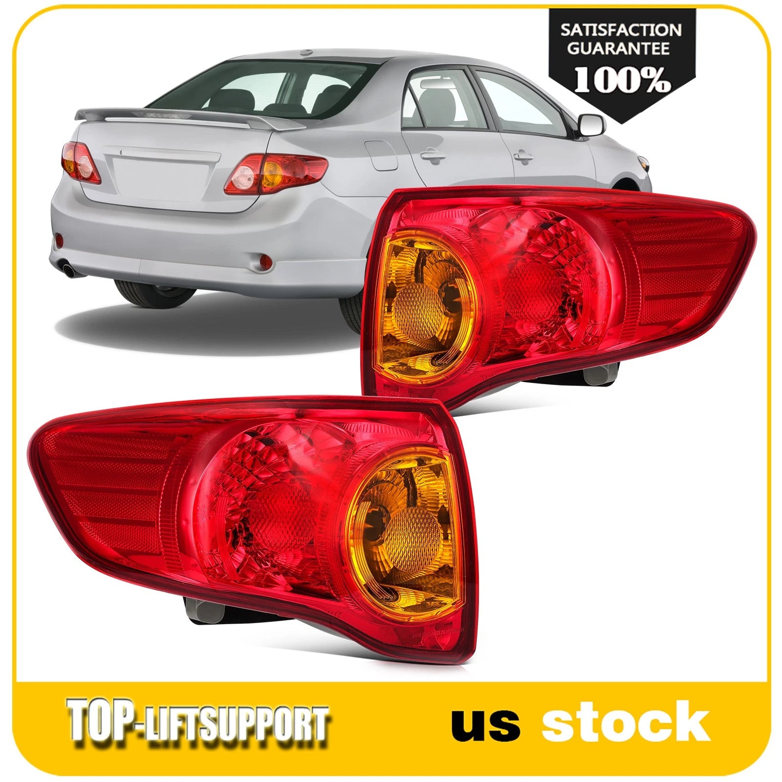 Tail Light Assembly for Toyota Corolla (2009–2010) Rear Brake Lamp Pair