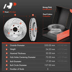 8x Front Drilled Brake Rotors & Pads for Jeep Grand Cherokee