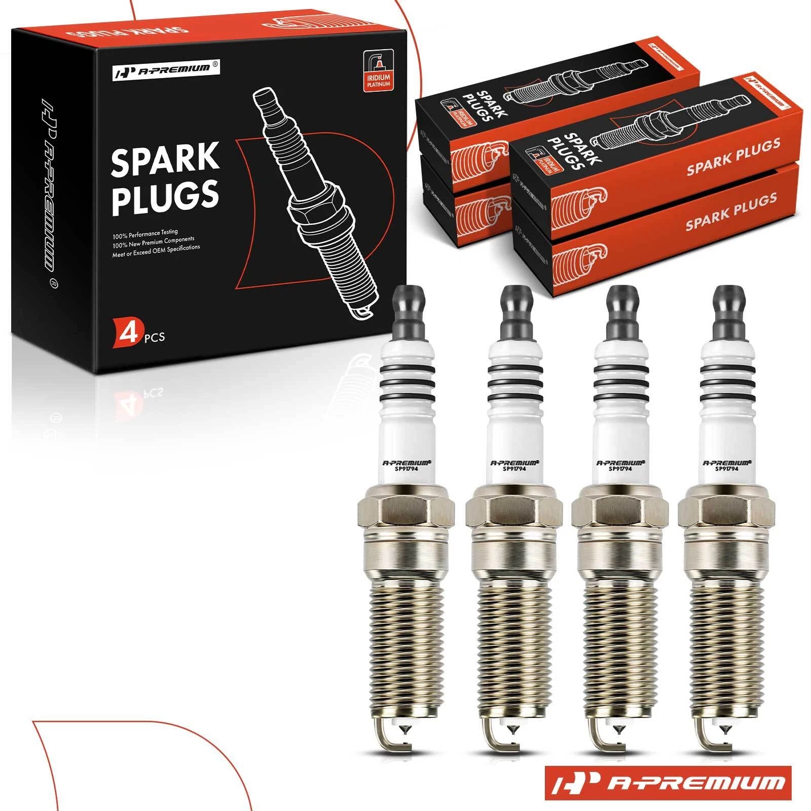 Set of 4 Iridium Platinum Spark Plugs for Ford Explorer (2012–2013) Fusion (2019)