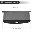Retractable Cargo Cover for Dodge Durango 2011-2021 7 Seater Gloss Black