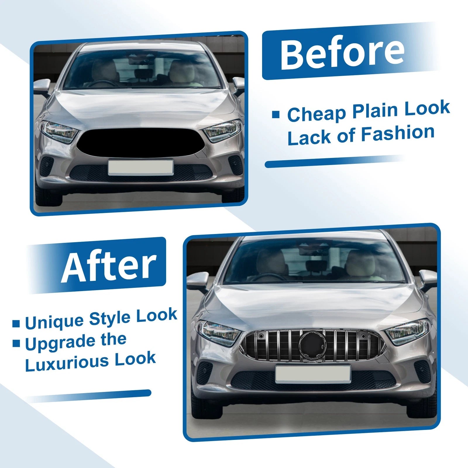 Front Upper Bumper Grille for Mercedes-Benz A-Class (2013–2018)