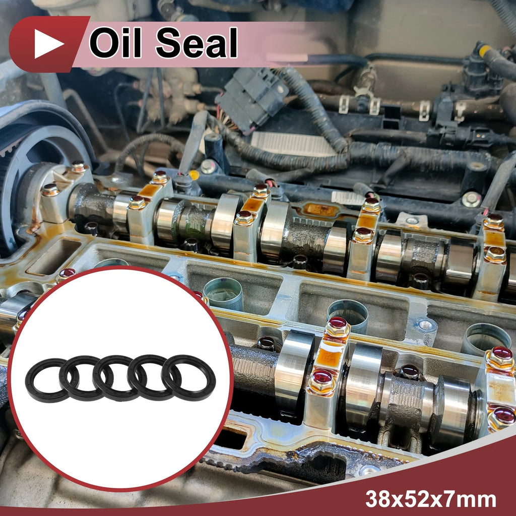 Set of 5 Rotary Shaft Oil Seals for Various Models (38x52x7mm)