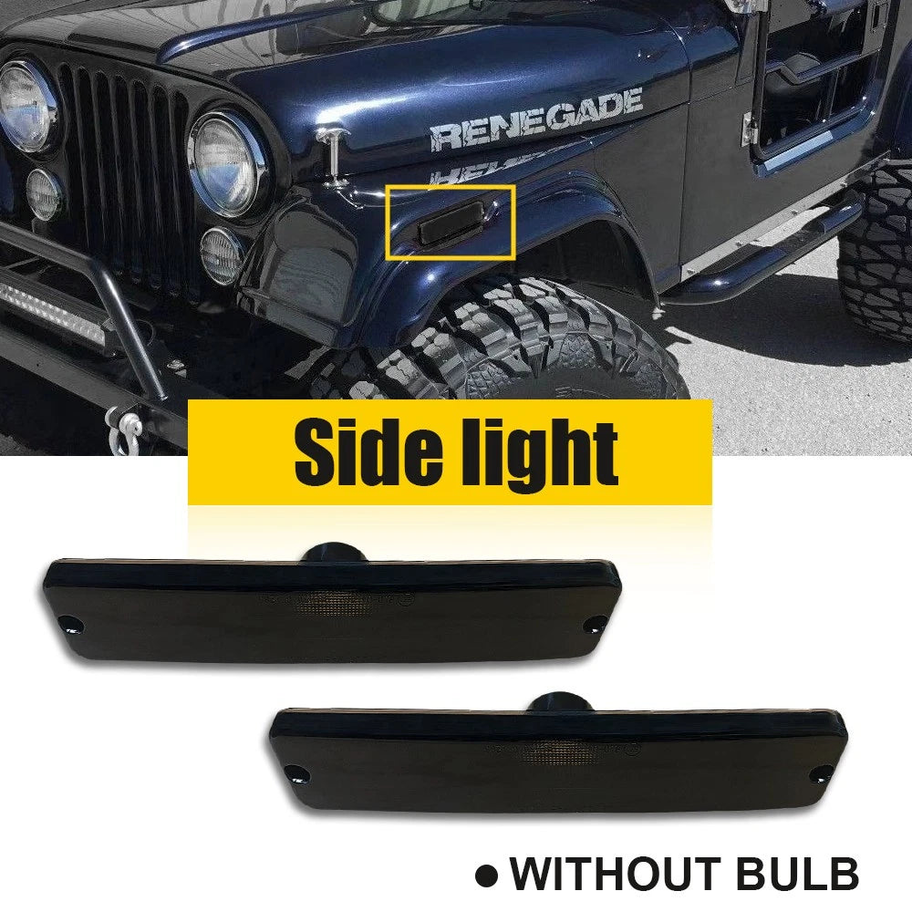 Smoked Front Bumper Side Marker Lights for Jeep Wrangler YJ (1987â1995)