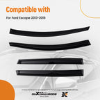 Set of 4 Side Window Wind Rain Deflectors for Ford Escape (2013–2019) Black Tinted