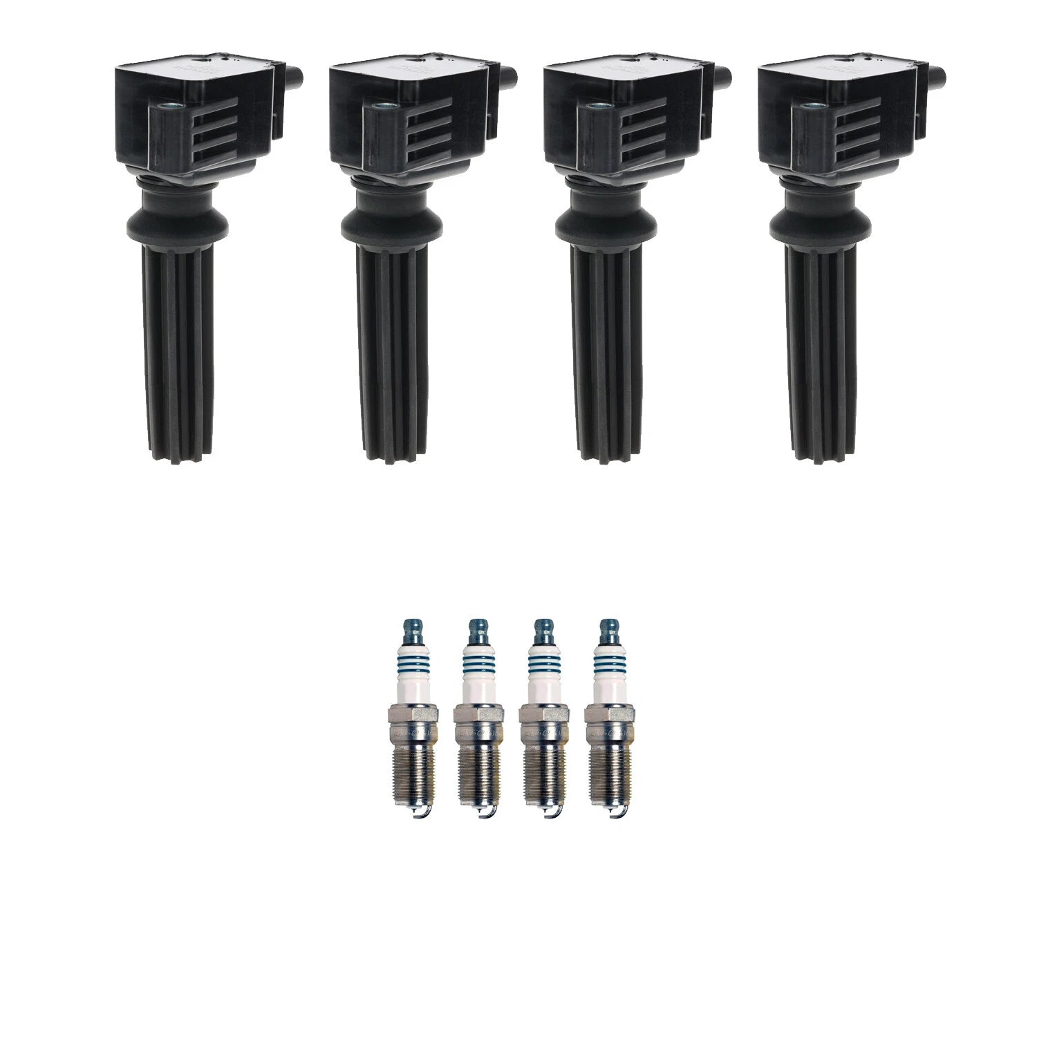 Set of 4 Ignition Coils & Denso Iridium Spark Plugs for EcoSport (2013–2020)
