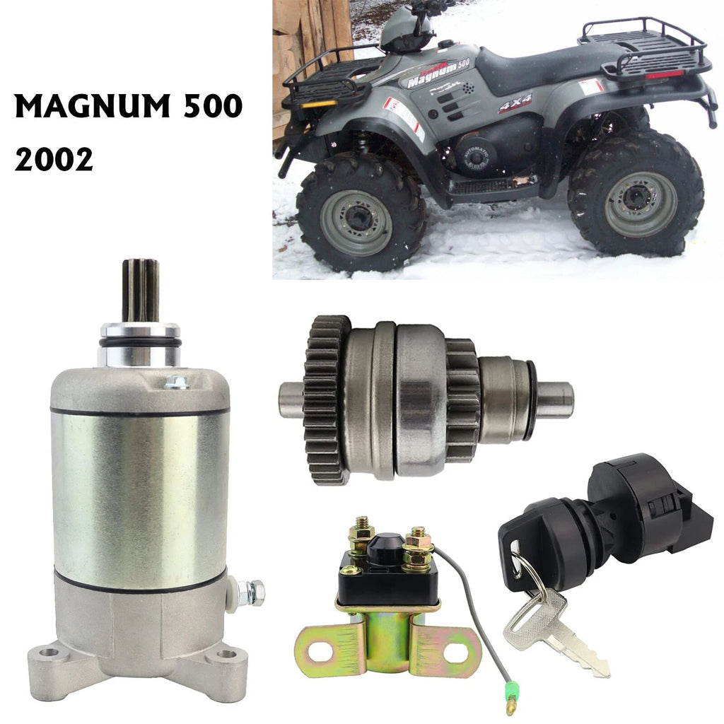 Starter Motor Set for Polaris Magnum 500 (2002) - Includes Bendix, Relay, Key Switch