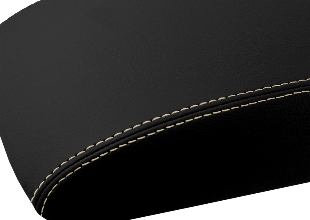 Leather Console Lid Armrest Cover for Audi Q5 (2009–2017) Beige Stitch