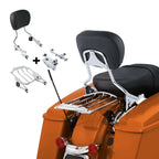 Chrome Sissy Bar Backrest Luggage Rack Docking Kit for Harley Touring (2009–2013)
