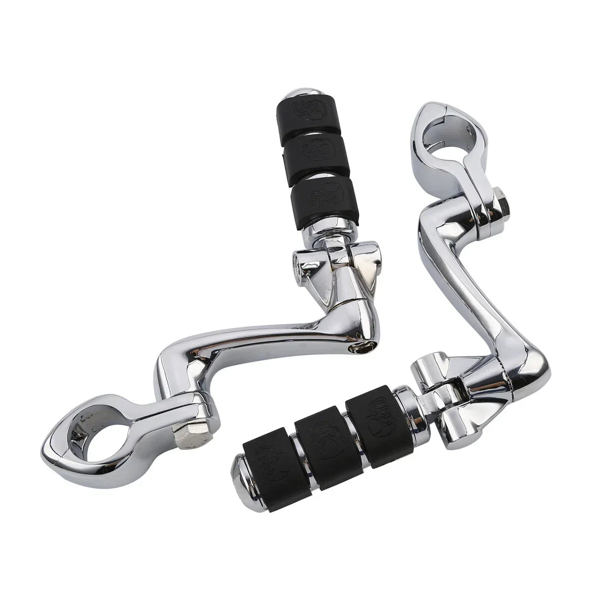 Engine Guard Foot Pegs Mounts 1 1/4 Chrome for Harley Honda Suzuki