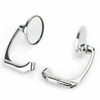 Pair of Moto L-Bar Round Rear View Mirrors for Universal (8mm 10mm)