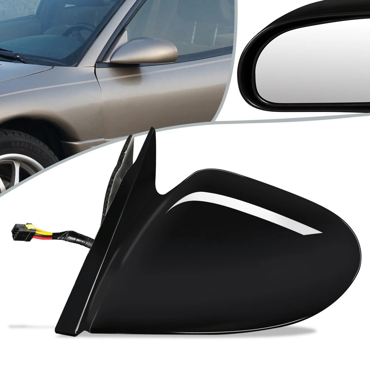 Powered Side Door Mirror Left for Chrysler Sebring (1999–2000) MI1320118