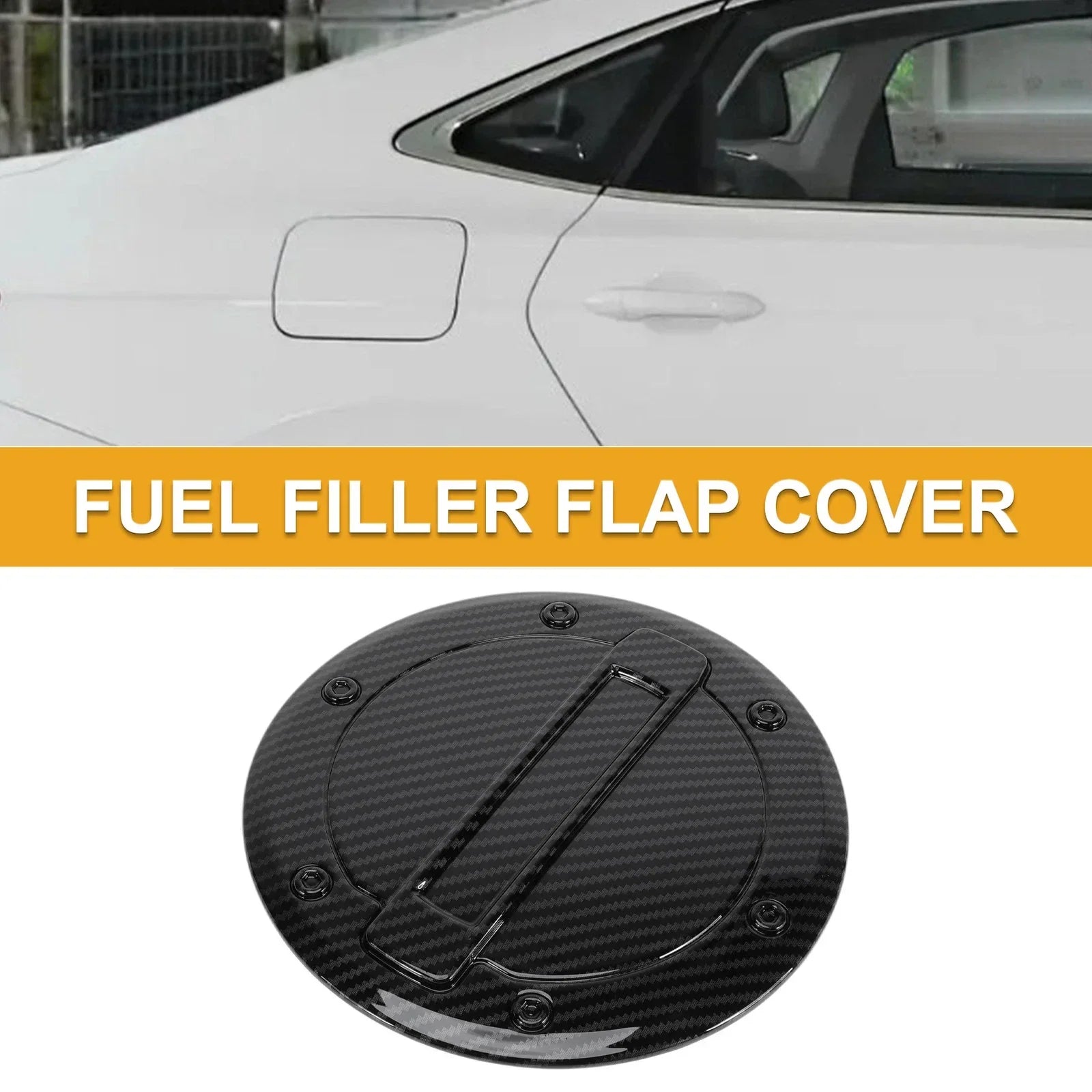 Fuel Tank Door Cap for Dodge Ram 2023-2025 Gas Tank Flap Carbon Fiber Black