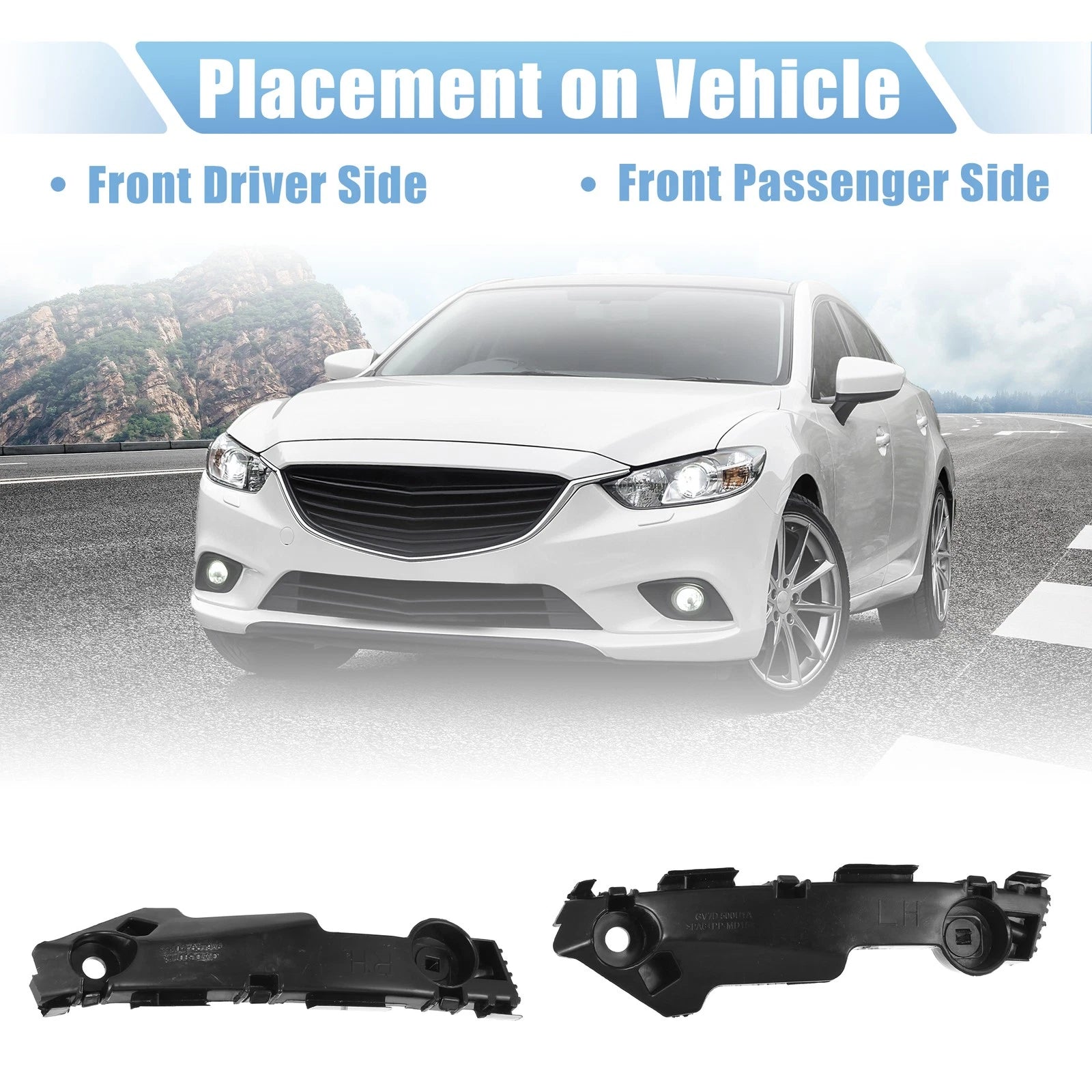 Pair Front Bumper Bracket No.GV7D500T1 for Mazda 6 (2007–2012)
