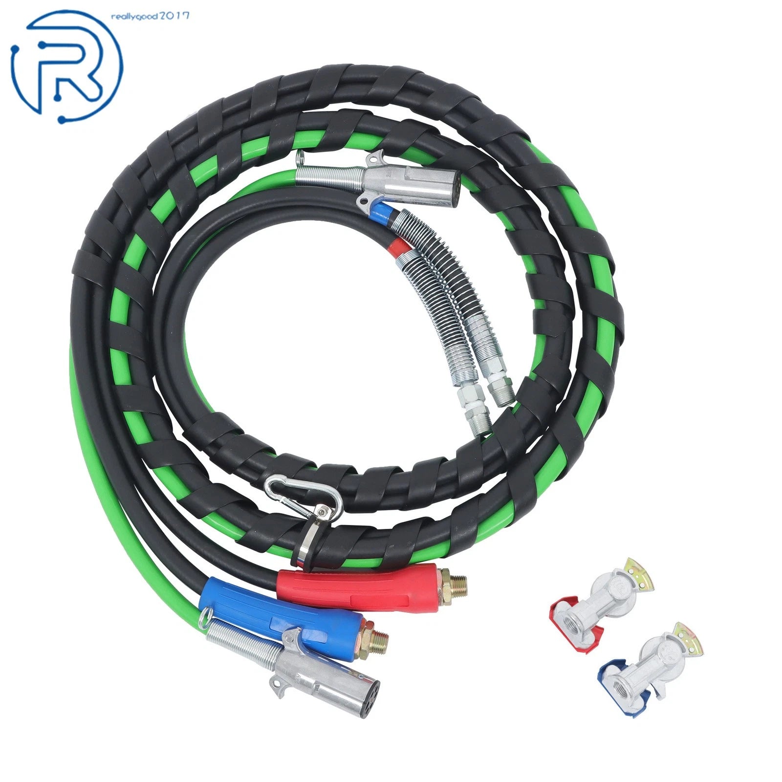3X 12FT 3-in-1 Air Line Hose Assemblies for Semi Truck Tractor Trailer