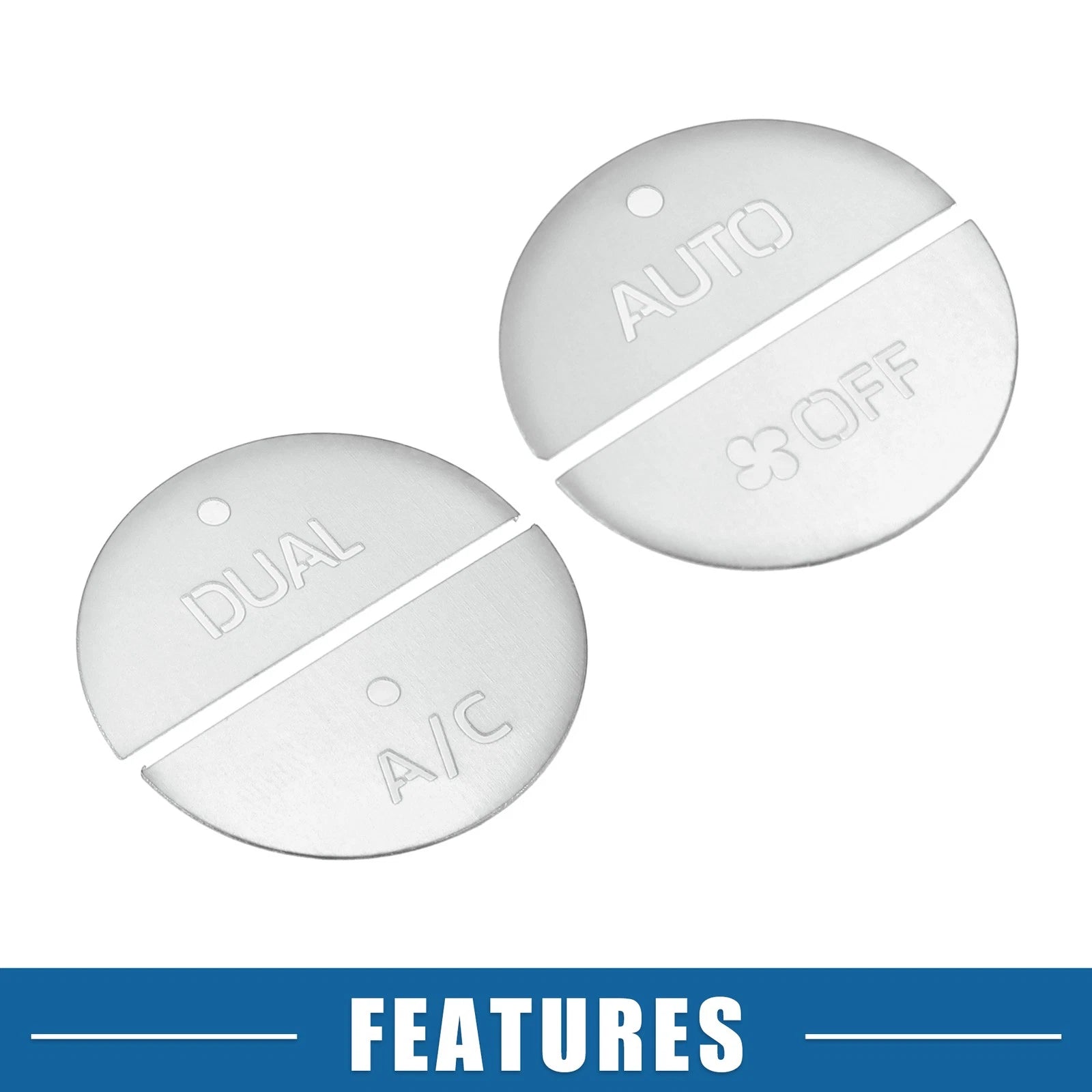 Set of 4 AC Switch Knob Cover Trim for Toyota RAV4 (2019–2022) Aluminum Silver