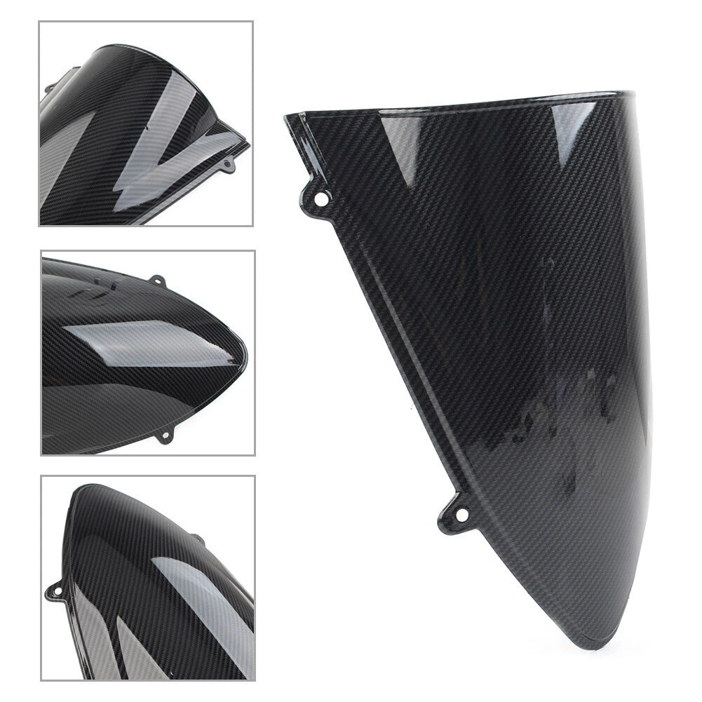 Black Carbon Fiber ABS Windshield Shield for Kawasaki Ninja 250 250R (2008–2012)