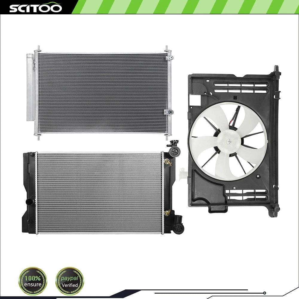 A/C Cooling Fan, Radiator & Condenser Kit for Toyota Corolla 1.8L (2014–2015)