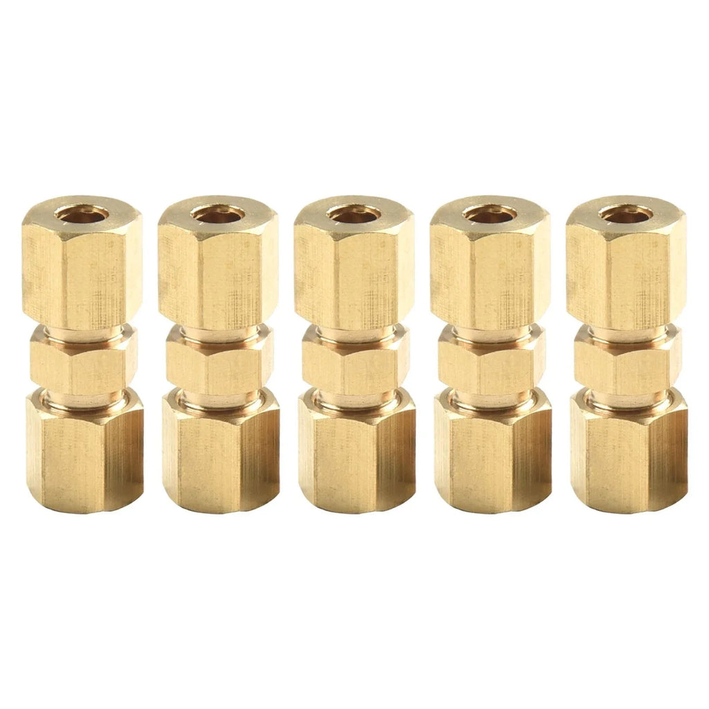3/16 Inch Brass Inverted Flare Union Compression Fitting, 5 x Set for Vehicle