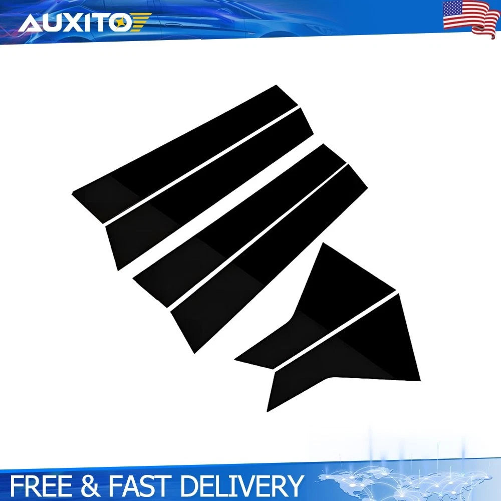 6Pcs Glossy Black Window Pillar Post Cover for Honda Civic FE FL (2022–2025)