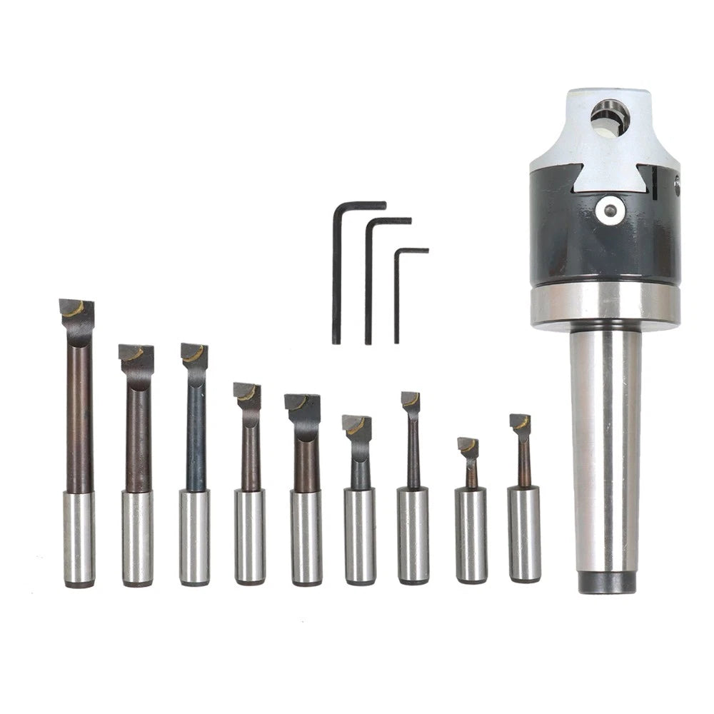 Boring Head Tool Set for Make Model (2 Inch Head, MT3, 1/2 Inch)
