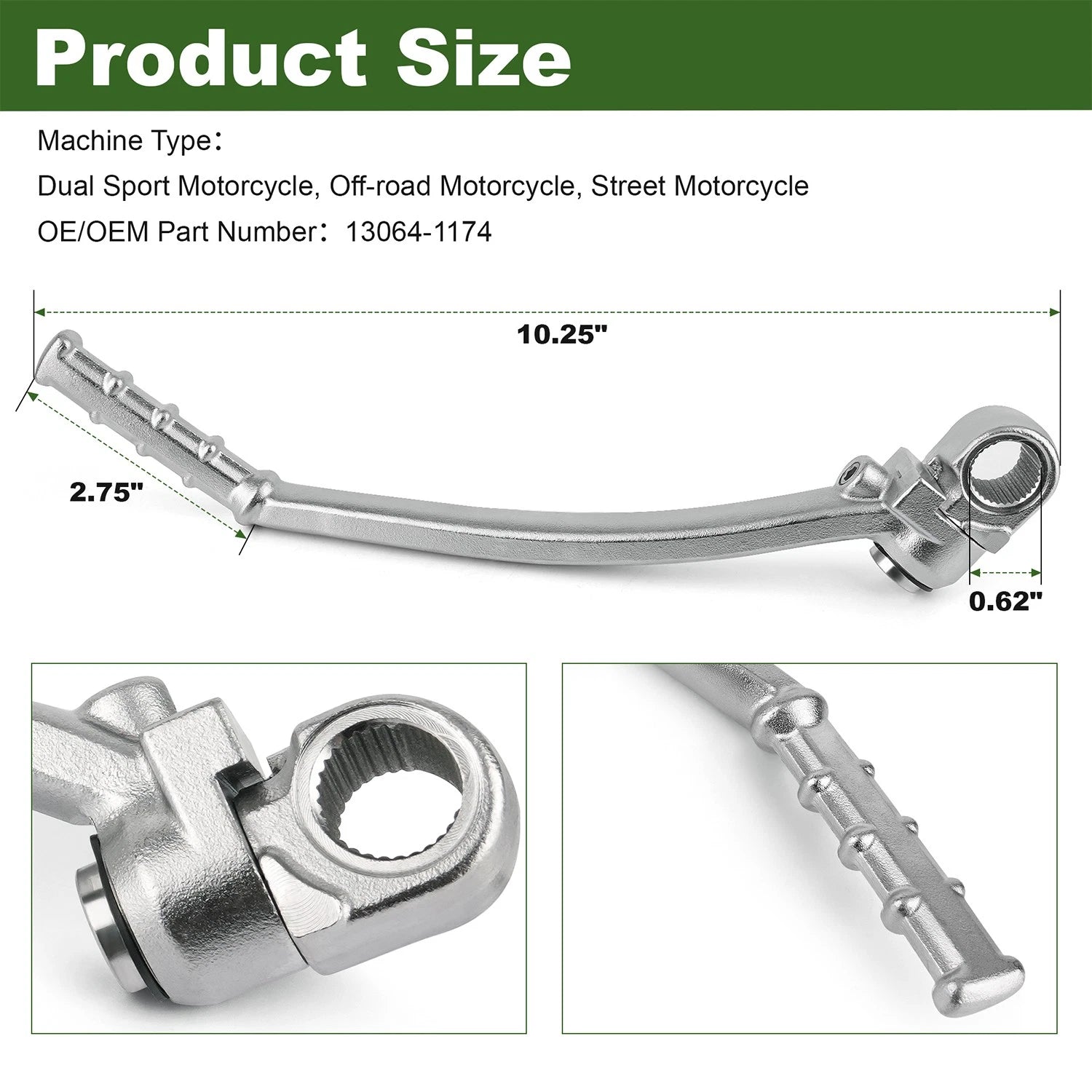 Kick Start Lever Assembly 13064-1174 for Kawasaki KDX 200/220R (1995–2006)